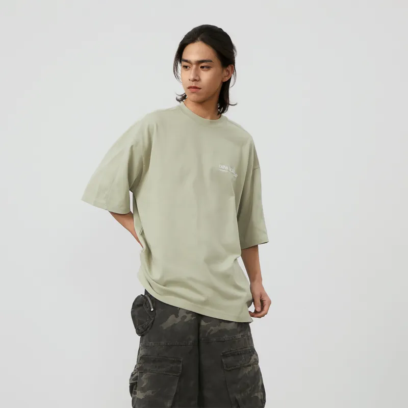 New Balance Drop Shoulder Sleeve T Shirt Unisex Mint Green-4