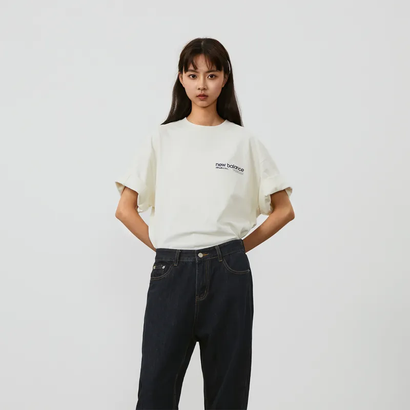 New Balance T Shirt Unisex Ivory White-2