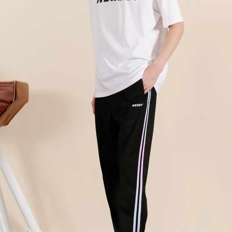 Nerdy Knitted Sweatpants Unisex Black-4