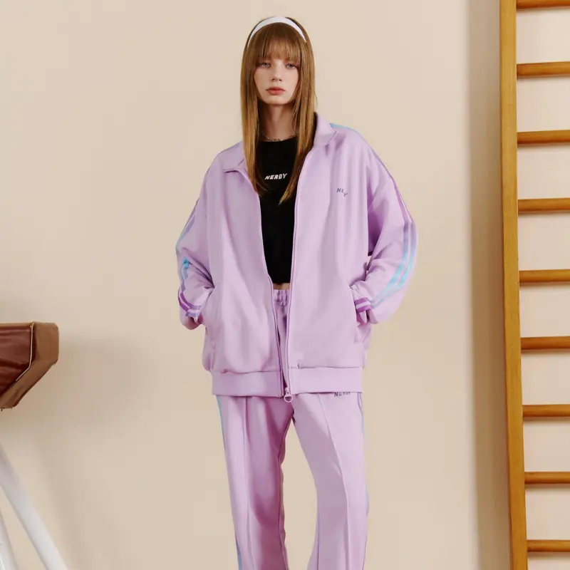 Nerdy Knitted Sweatpants Unisex Light Purple-2