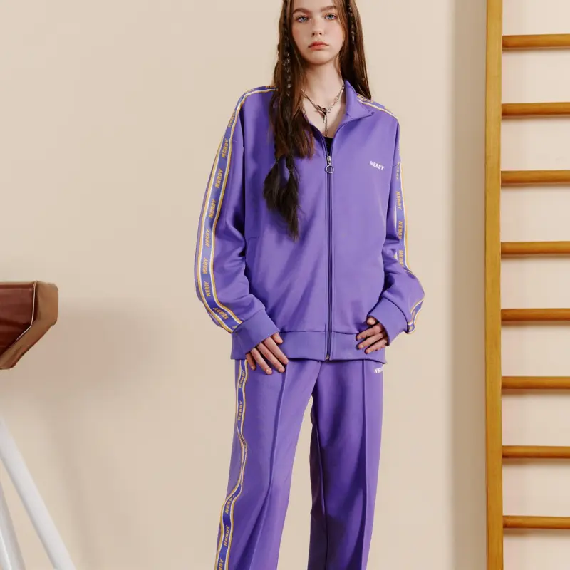 NERDY Knitted Sweatpants Unisex Purple-4