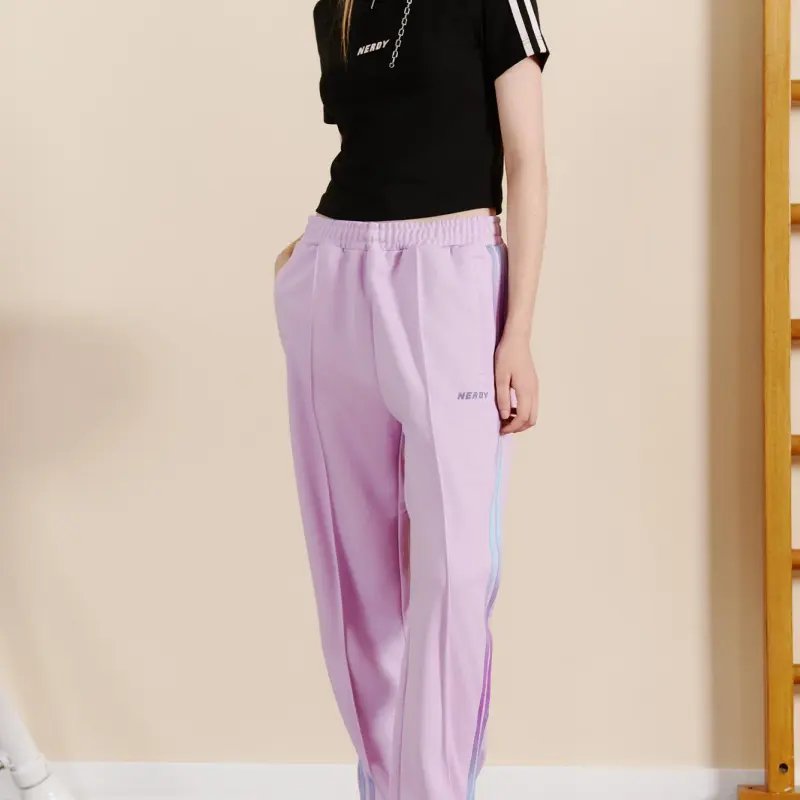 Nerdy Knitted Sweatpants Unisex Light Purple-4