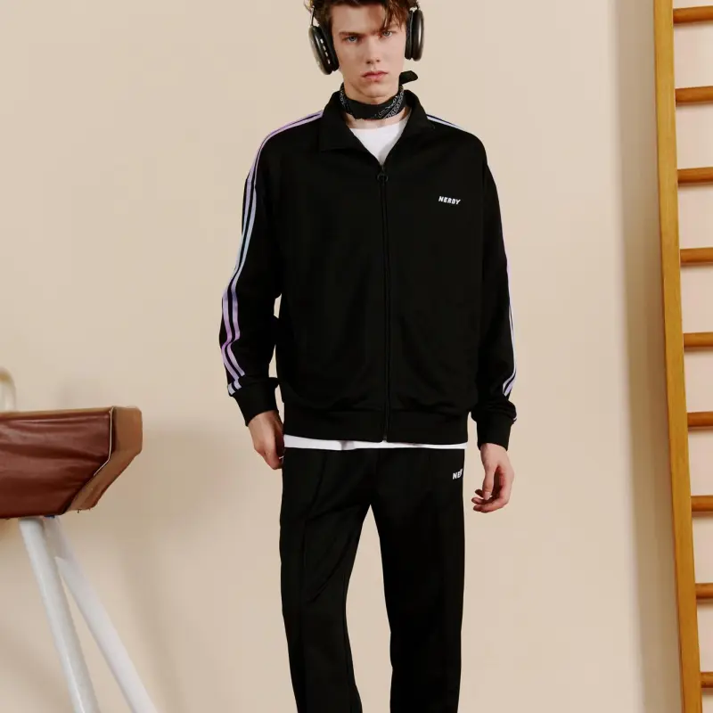 Nerdy Knitted Sweatpants Unisex Black-3