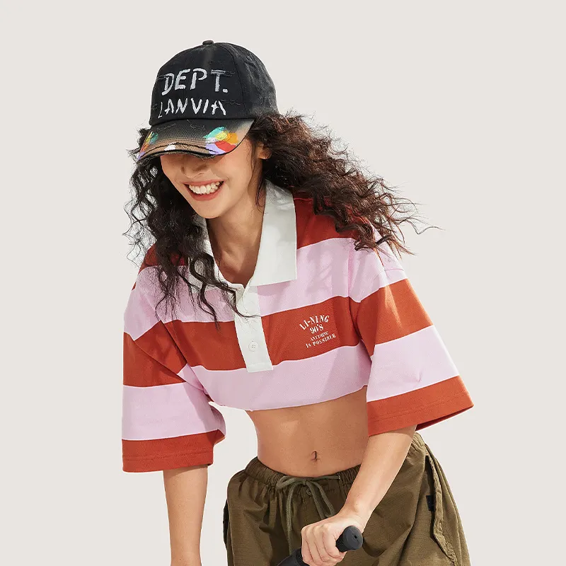 LiNing Weekend Youth Polo Shirt Unisex Sunshine Dirty Orange-2
