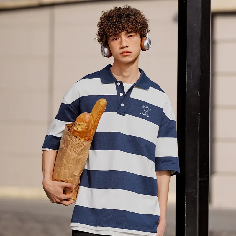LiNing Weekend Youth Polo Shirt Unisex Dark Ship Blue-4