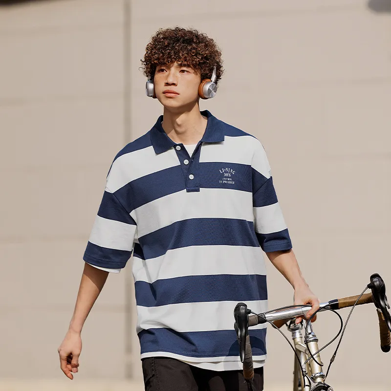 LiNing Weekend Youth Polo Shirt Unisex Dark Ship Blue-2