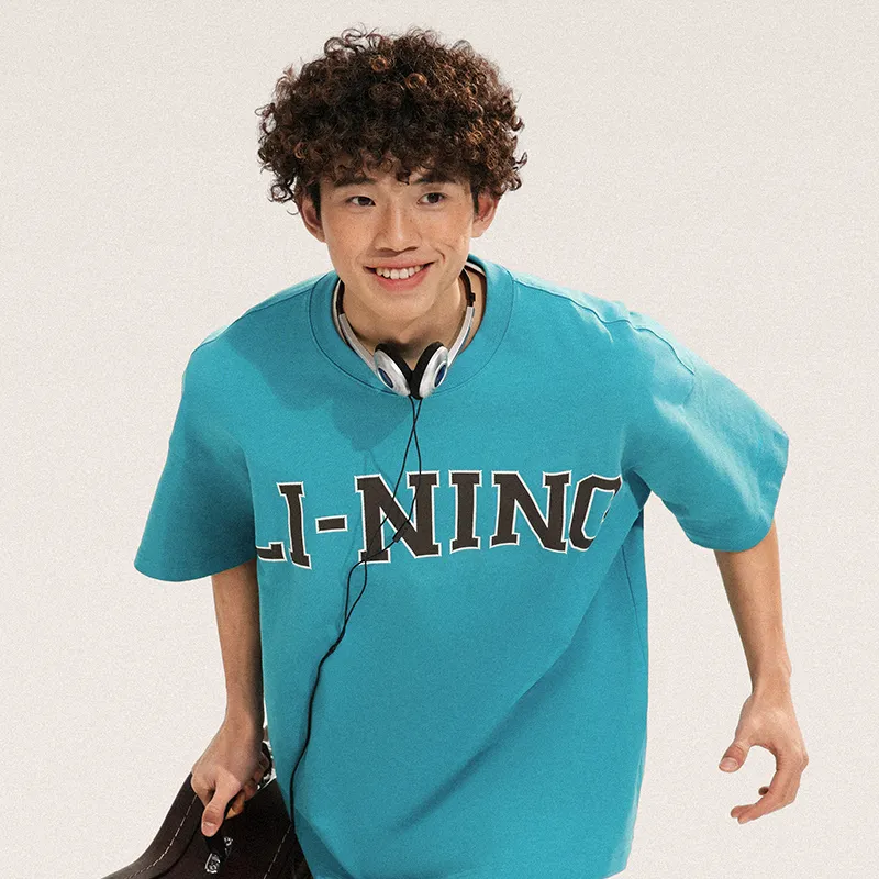 LiNing Sports Fashion Collection T Shirt Unisex Reef Cyan-3