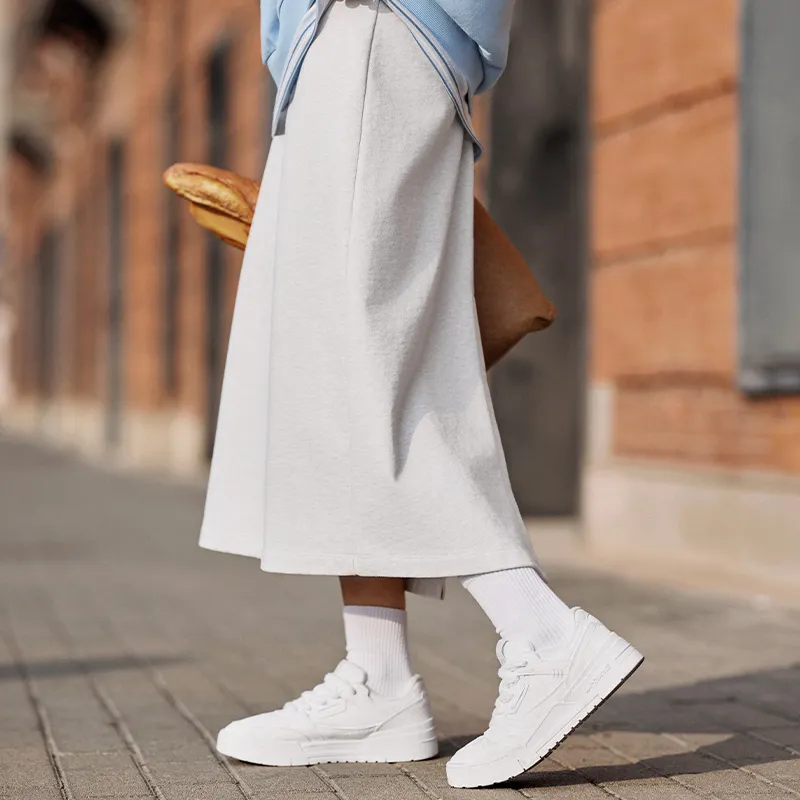LiNing Sports Fashion Collection Knit Long Skirt Women's Forest Gray-3