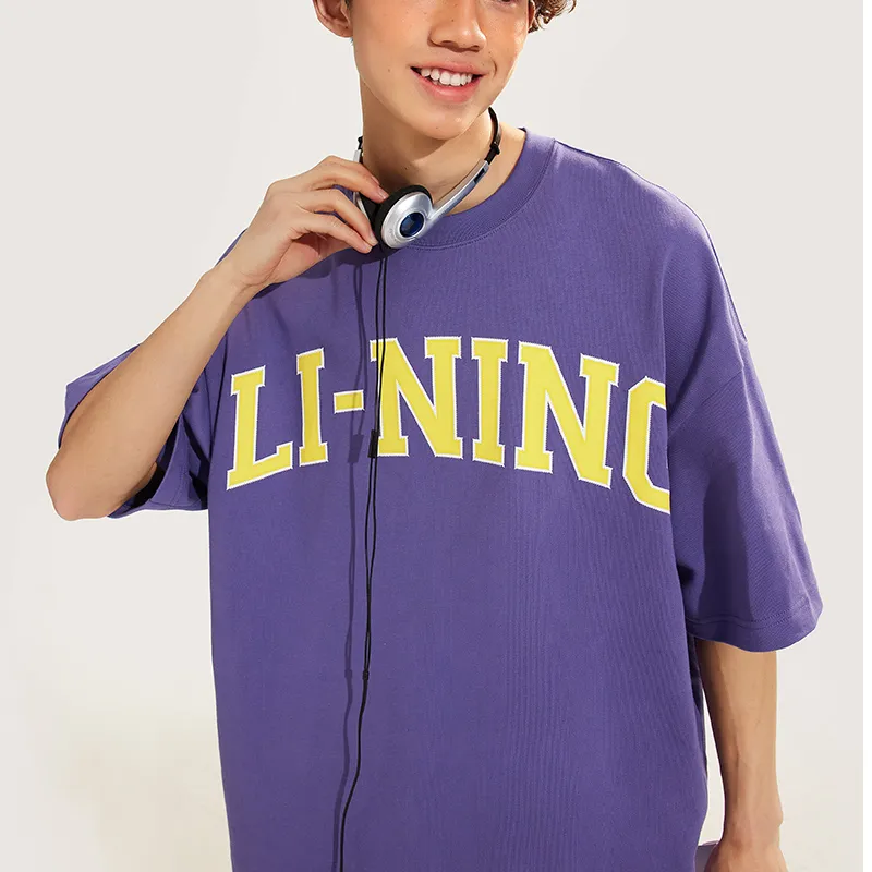 LiNing Sports Fashion Collection T Shirt Unisex Dark Blue Purple-3