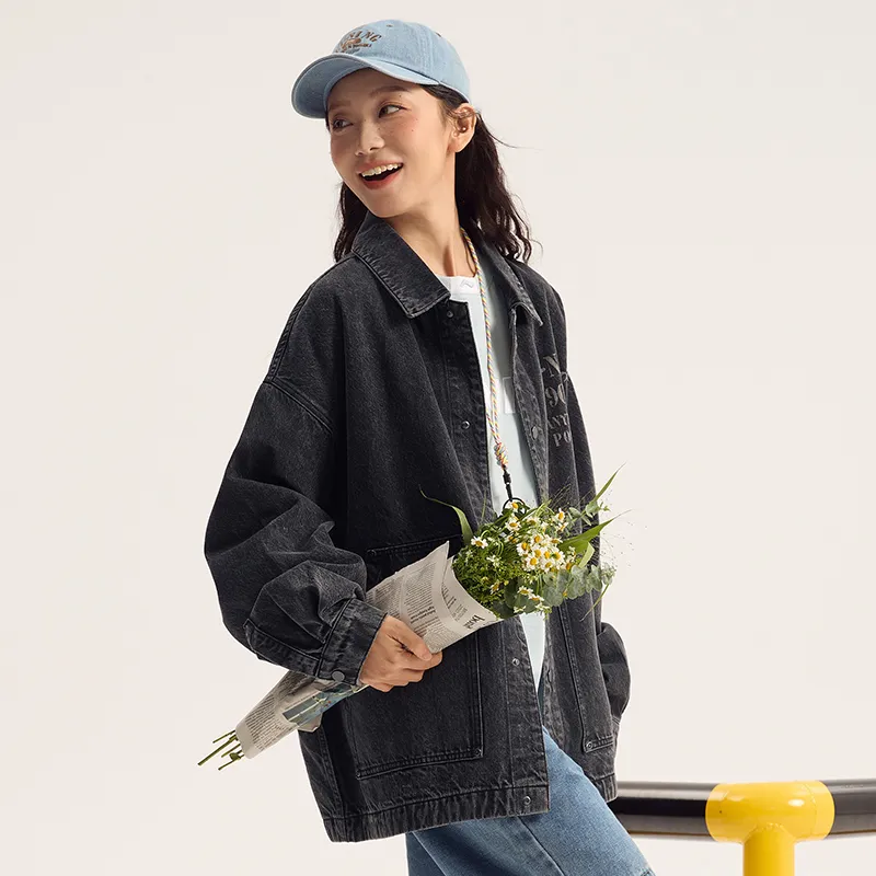 LiNing Weekend Youth Sports Fashion Collection Denim Jacket Unisex Black Denim-2