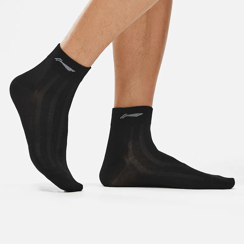 LiNing Fitness Series Ankle Socks Men's 6 Pack Black-3