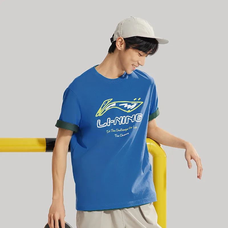 LiNing T Shirt Men's Dark Radiant Blue-2