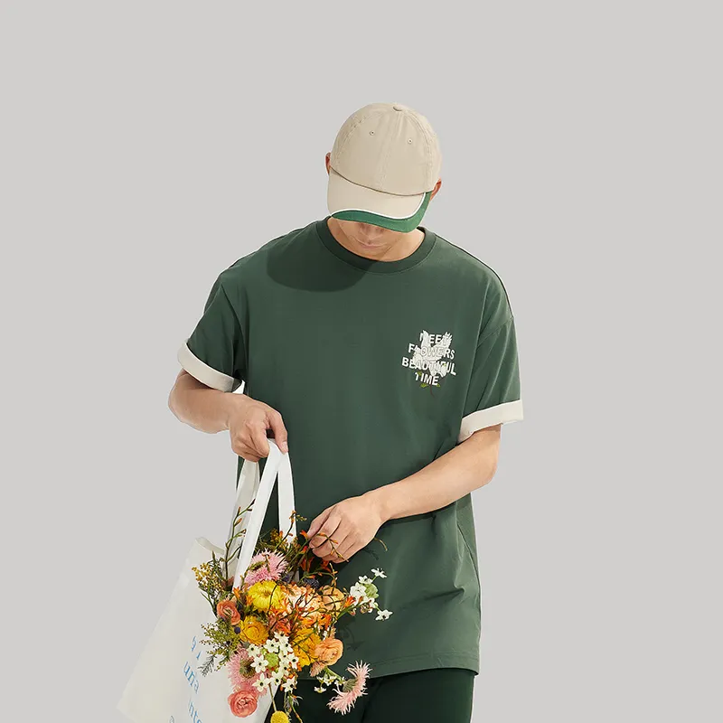 LiNing Drop Shoulder Sleeve T-Shirt Unisex Maple Tree Green-3