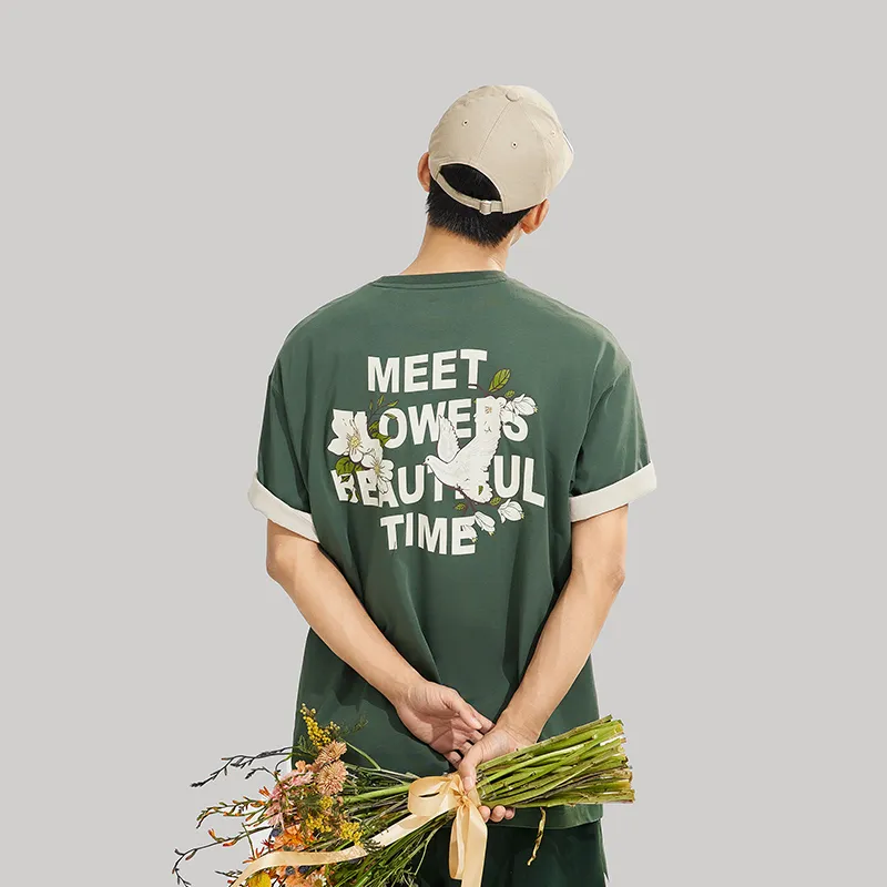 LiNing Drop Shoulder Sleeve T-Shirt Unisex Maple Tree Green-2