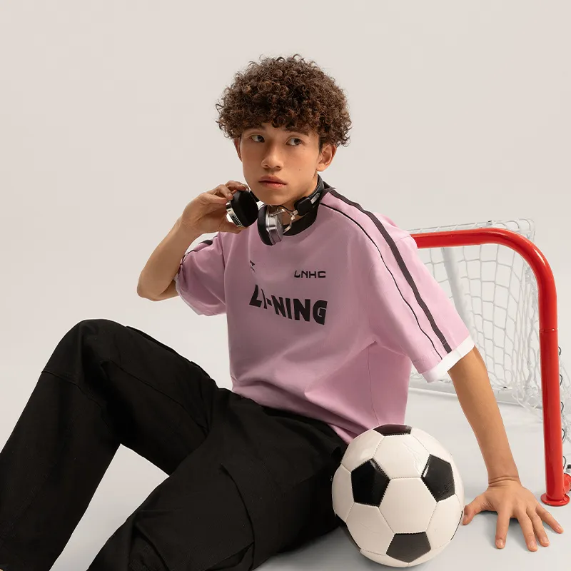 LiNing Sports Life Collection T Shirt Unisex Sheer Pink-2