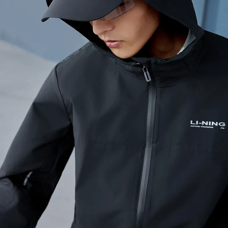 LiNing Lotus Leaf Trench Coat Men's Black-3