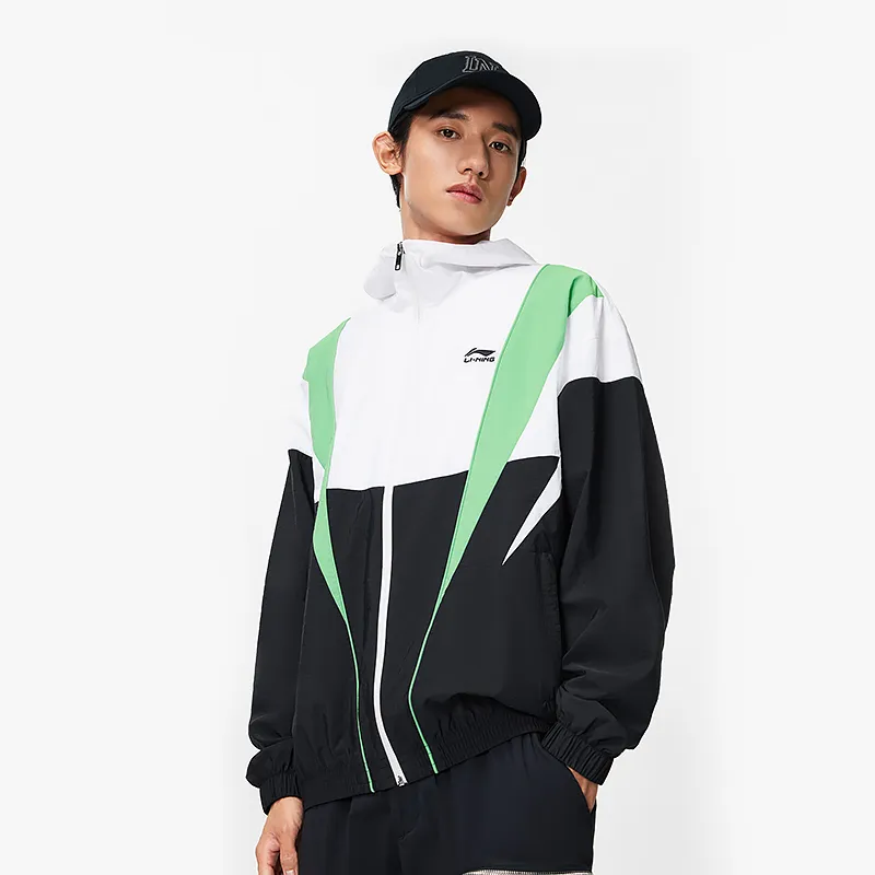 LiNing Sports Trend Series Trench Coat Men's Standard White Black-3