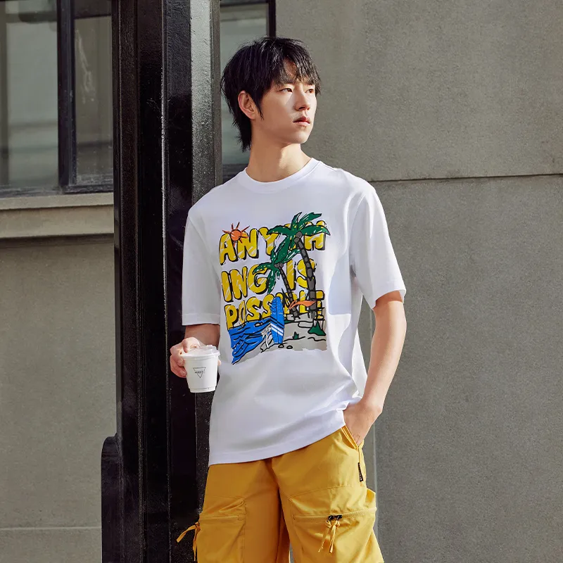 LiNing Sports Fashion Collection T Shirt Men's Standard White-3