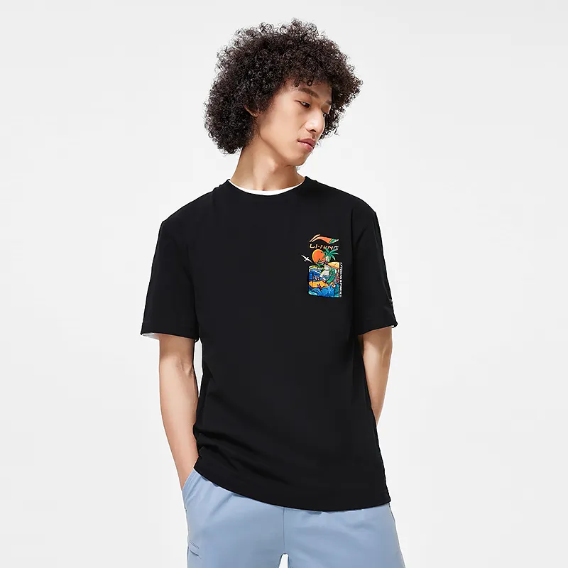 LiNing Sports Life Collection T Shirt Unisex Black-4