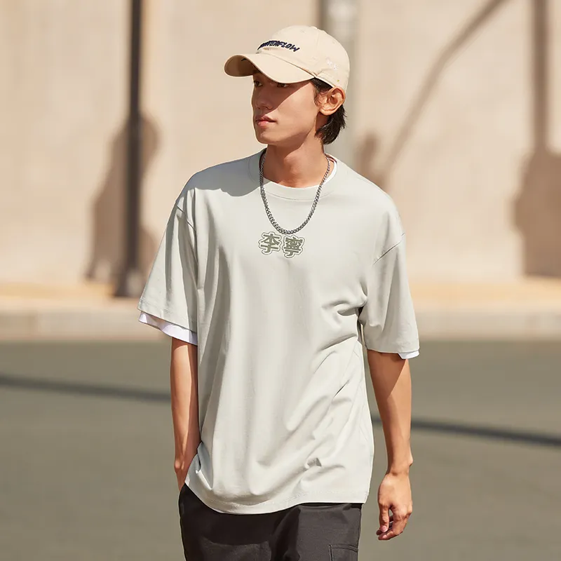LiNing Sports Life Collection T Shirt Unisex Seed Yellow Gray-2