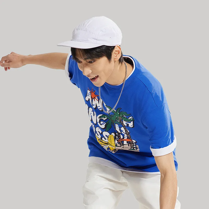 LiNing Sports Life Collection T-Shirt Men's Color Blue-2
