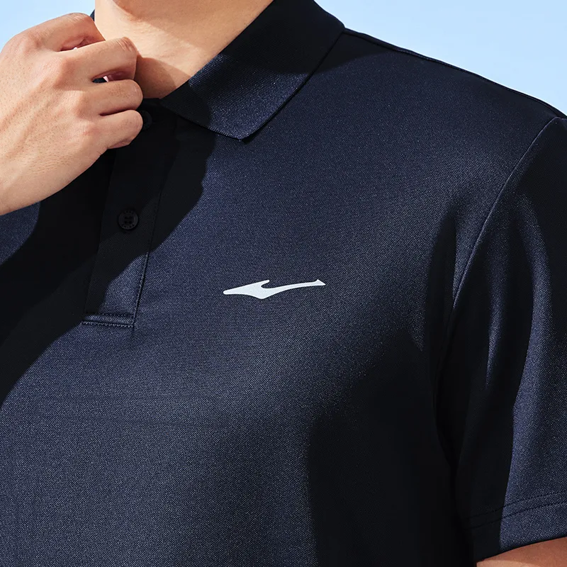 Erke Tennis Series Polo Shirt Men's Reef Stone Blue-2