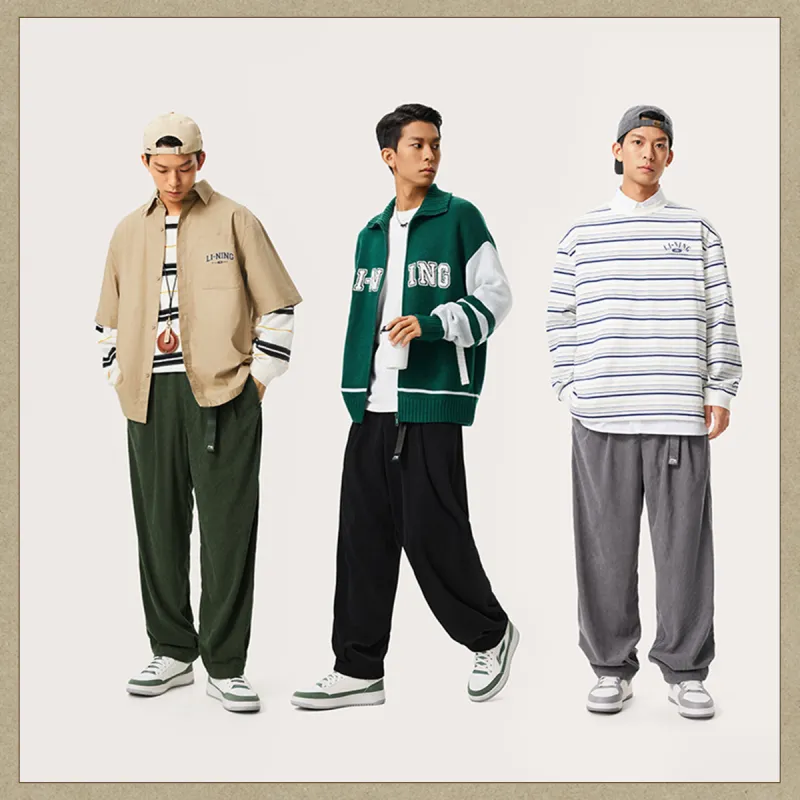 LiNing Sports Life Collection Knitted Sports Pants Men Black-4