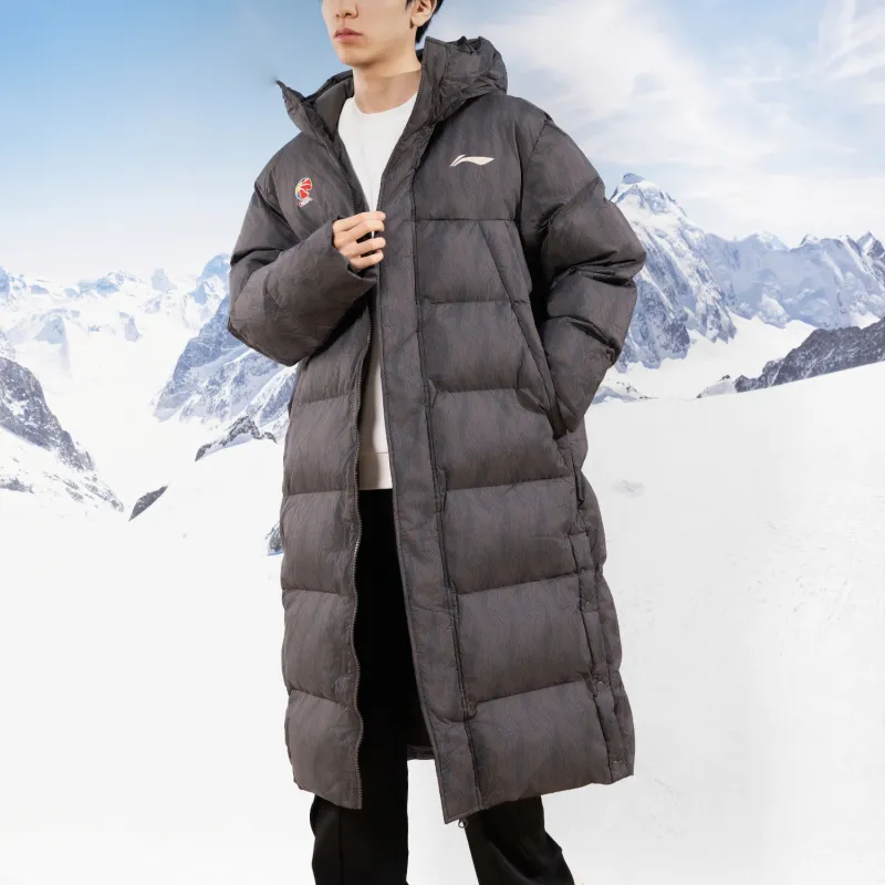 LiNing CBA Collection Professional Basketball Collection Puffer Jacket Men's Black Gray-3