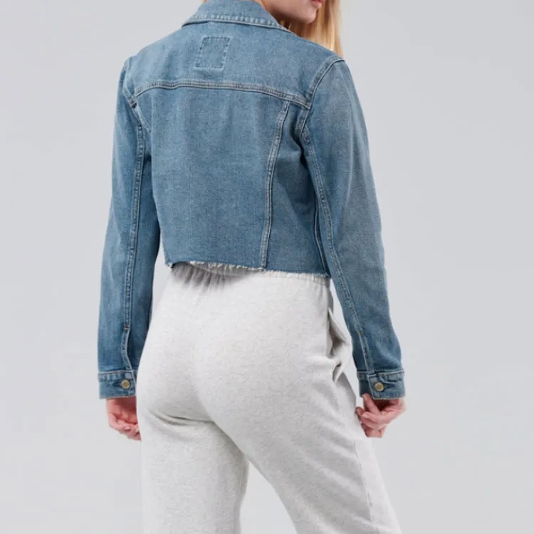 Hollister Denim Jackets Women's Blue-2