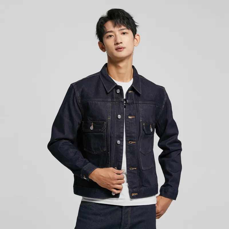 CALVIN KLEIN Simple Collection Denim Jacket Unisex Dark Blue-1