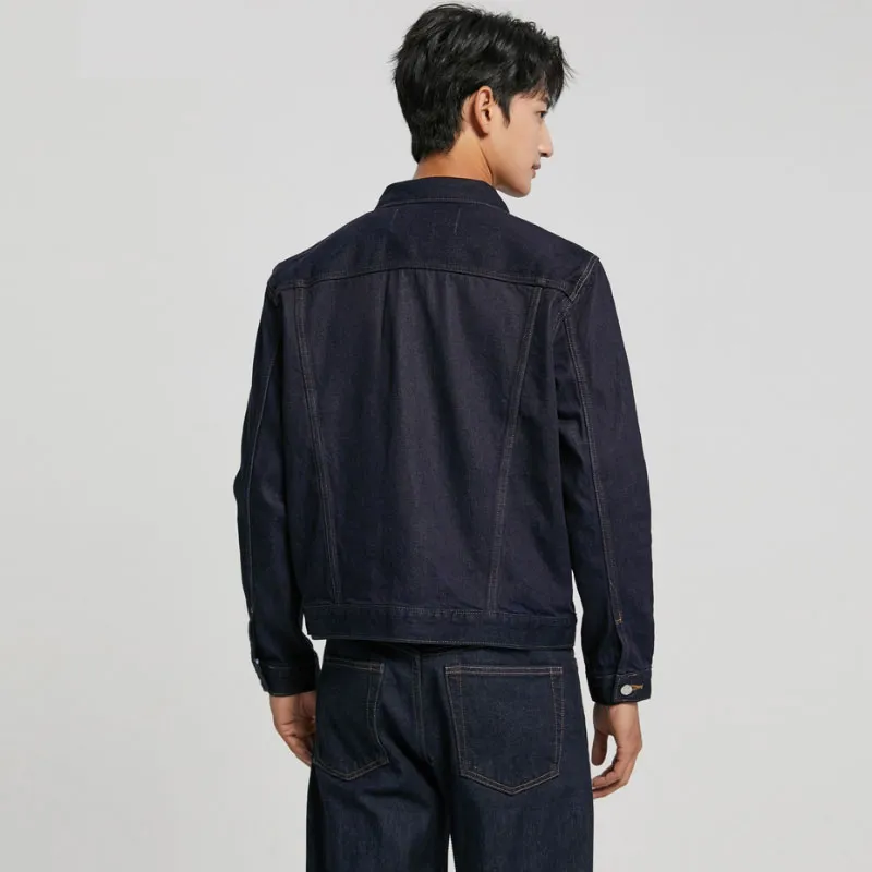 CALVIN KLEIN Simple Collection Denim Jacket Unisex Dark Blue-3
