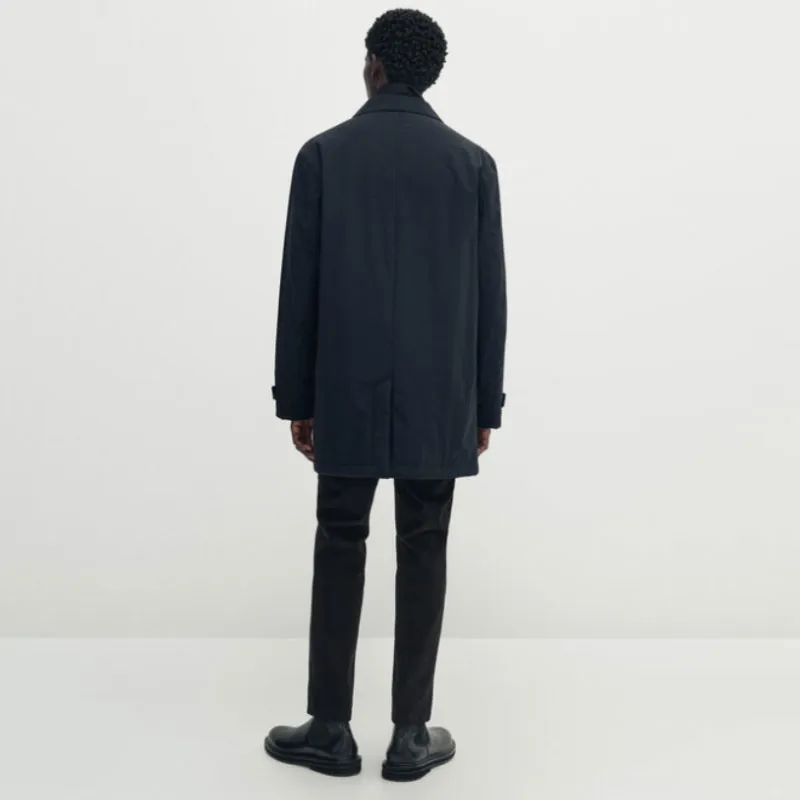 Massimo Dutti Trench Coat Men's Navy Blue-3