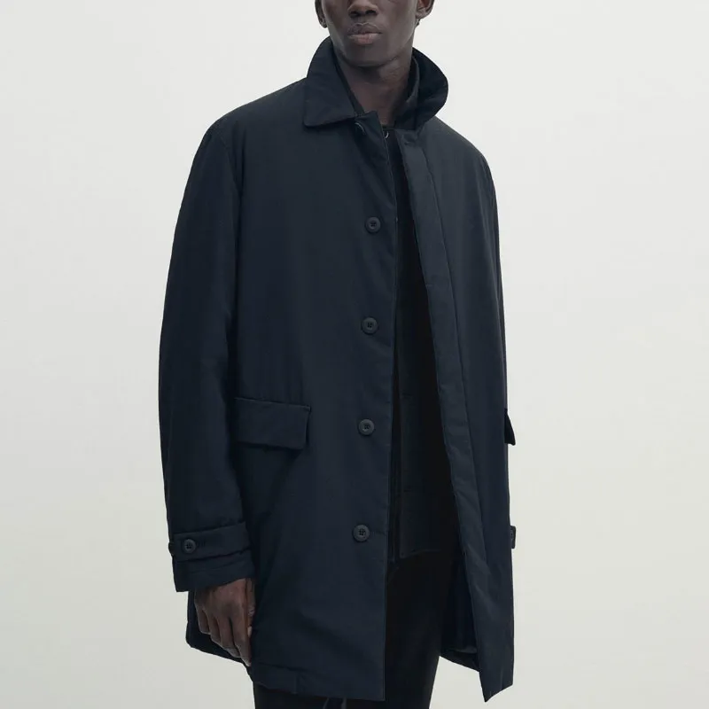 Massimo Dutti Trench Coat Men's Navy Blue-1