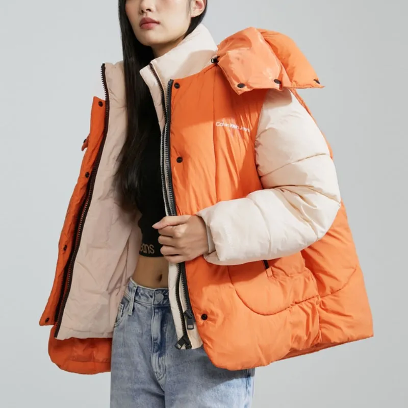 CALVIN KLEIN Puffer Jacket Women's Crane Neck Red-2