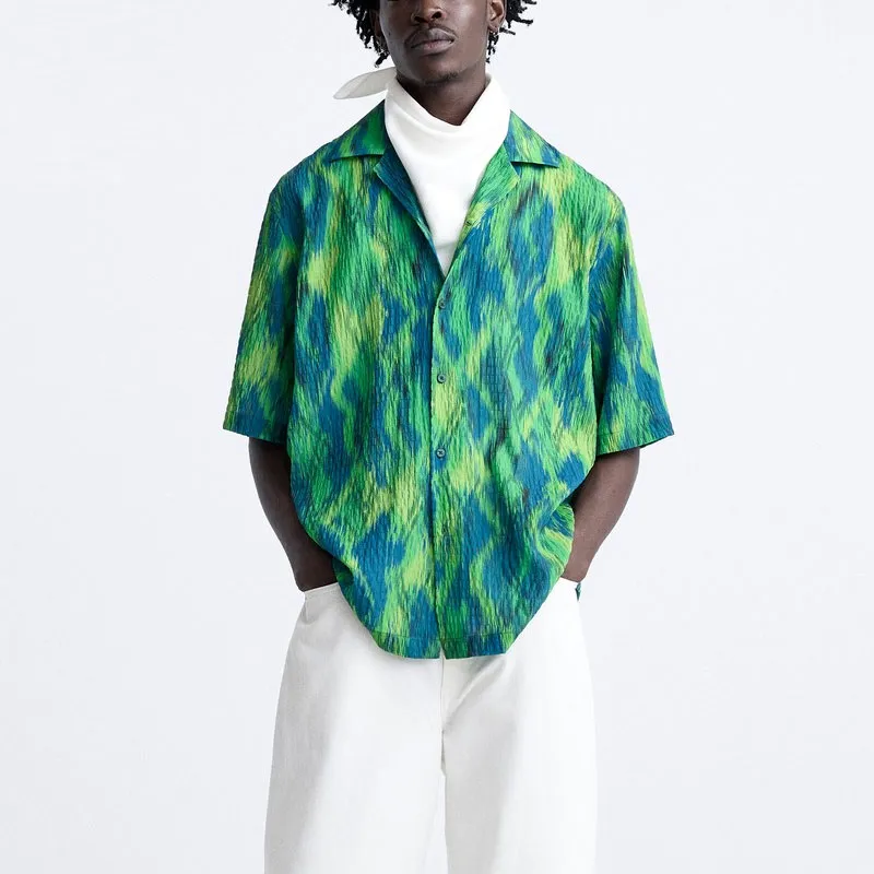 ZARA Shirts Men Green-2