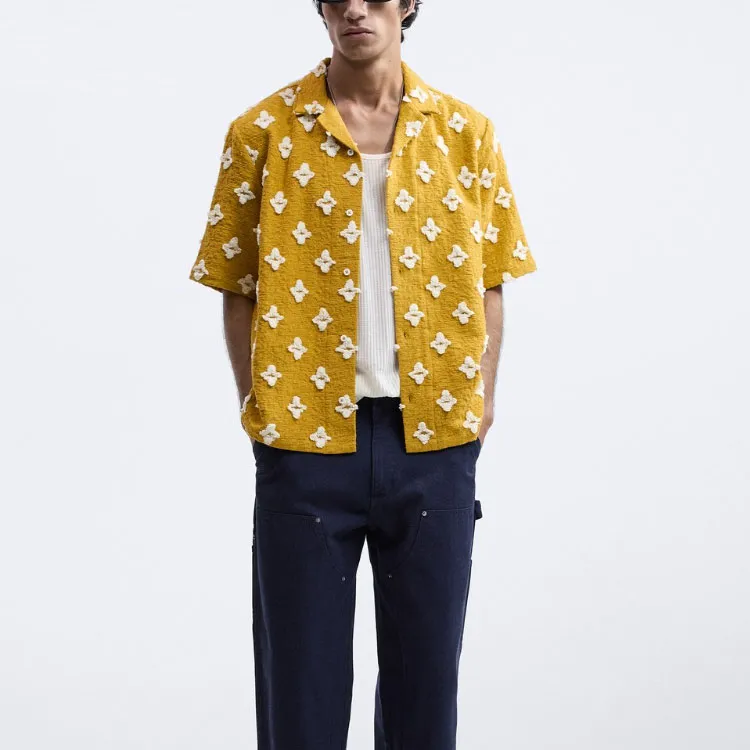 ZARA Shirts Men Mustard-1