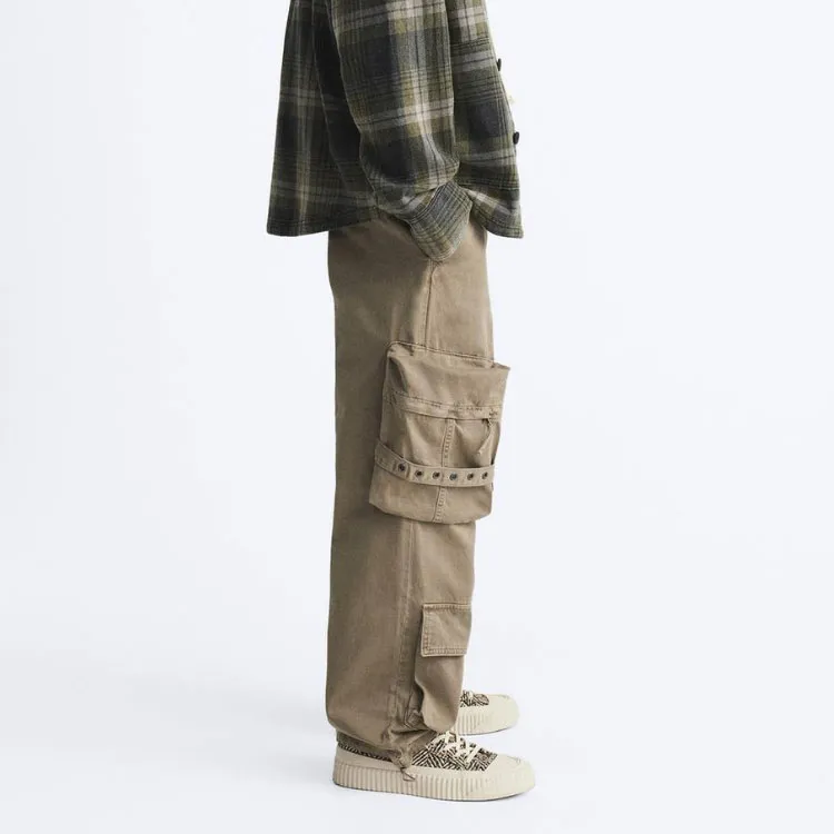 ZARA Cargo Pants Men Beige-3