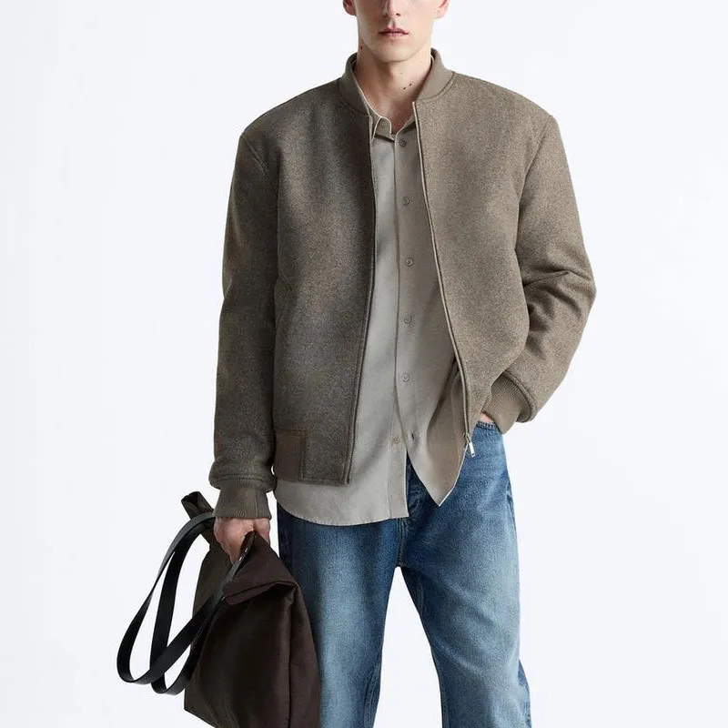 ZARA Jackets Men Beige-2