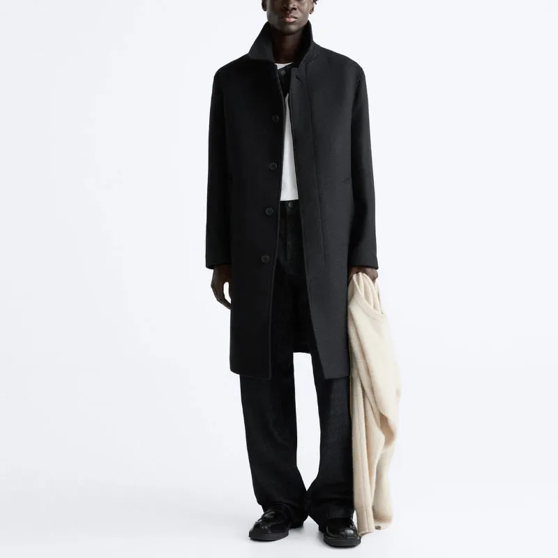 ZARA Coats Men Black-2