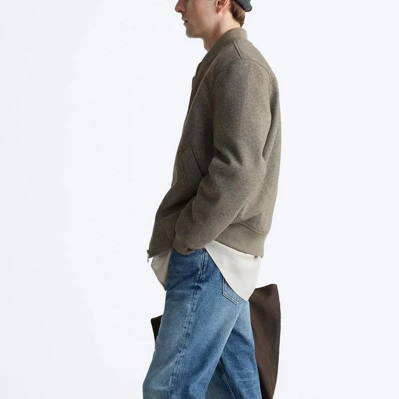 ZARA Jackets Men Beige-4