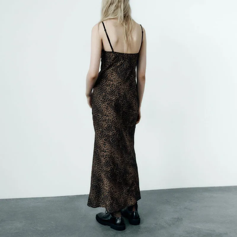 ZARA Slip Dresses Women's Leopard Print-3