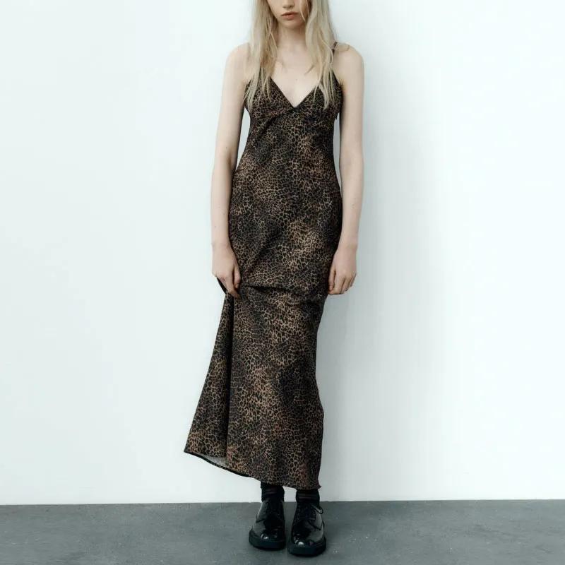 ZARA Slip Dresses Women's Leopard Print-2