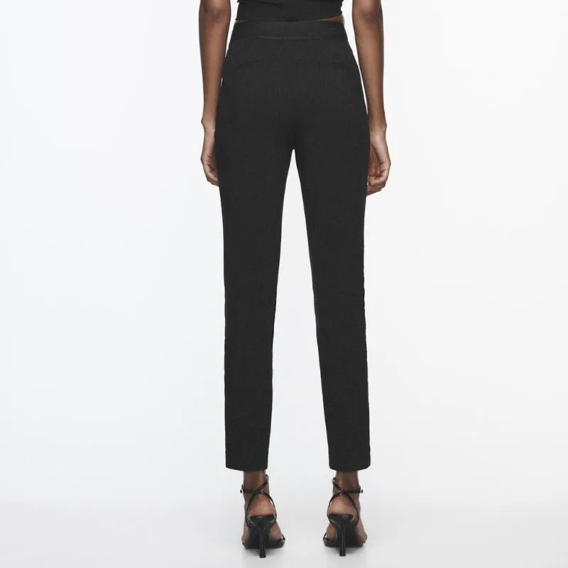 ZARA Knitted Sports Pants Women's Black-3