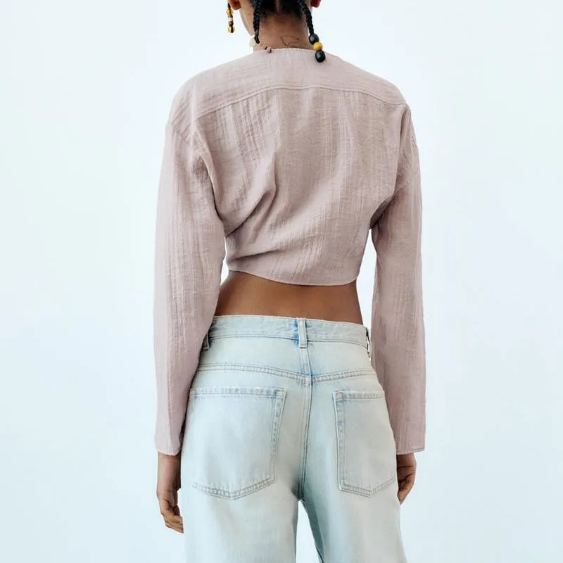 ZARA Shirt Women's Maroon Fuchsia-2