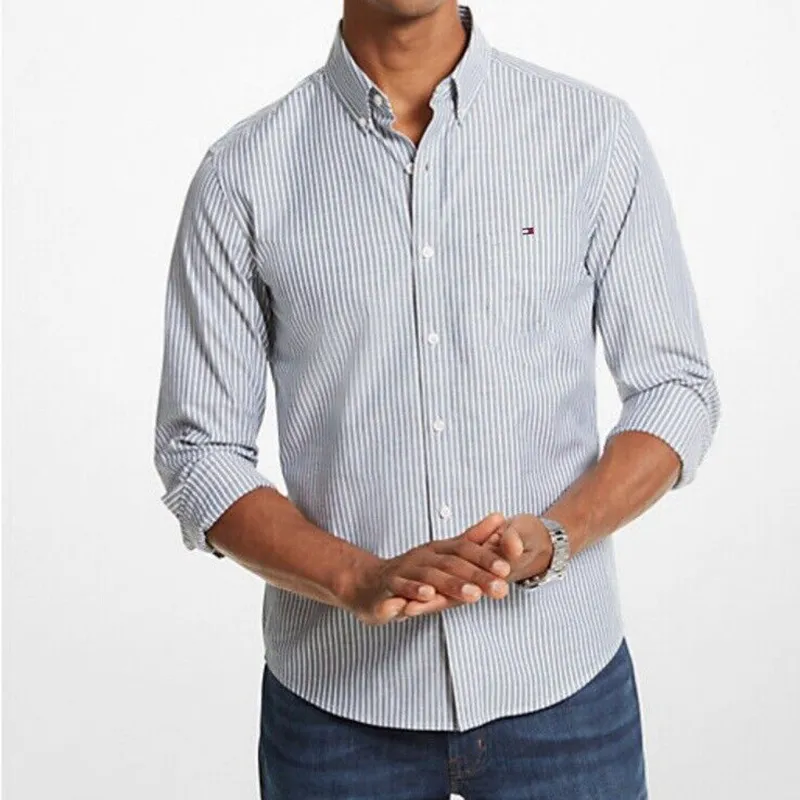 Tommy Hilfiger Shirt Men's Gray Green-3