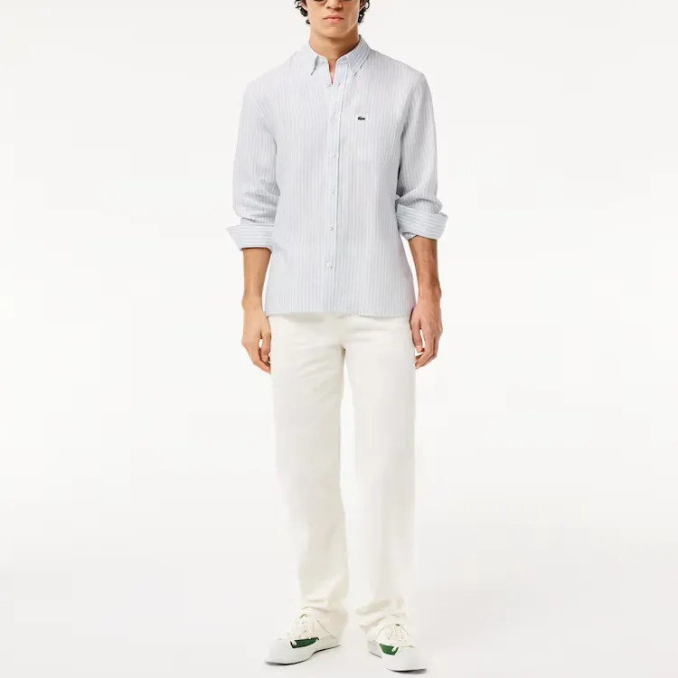 LACOSTE Logo appliqué Striped Shirt-2