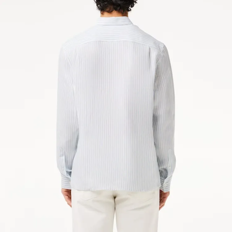 LACOSTE Logo appliqué Striped Shirt-3