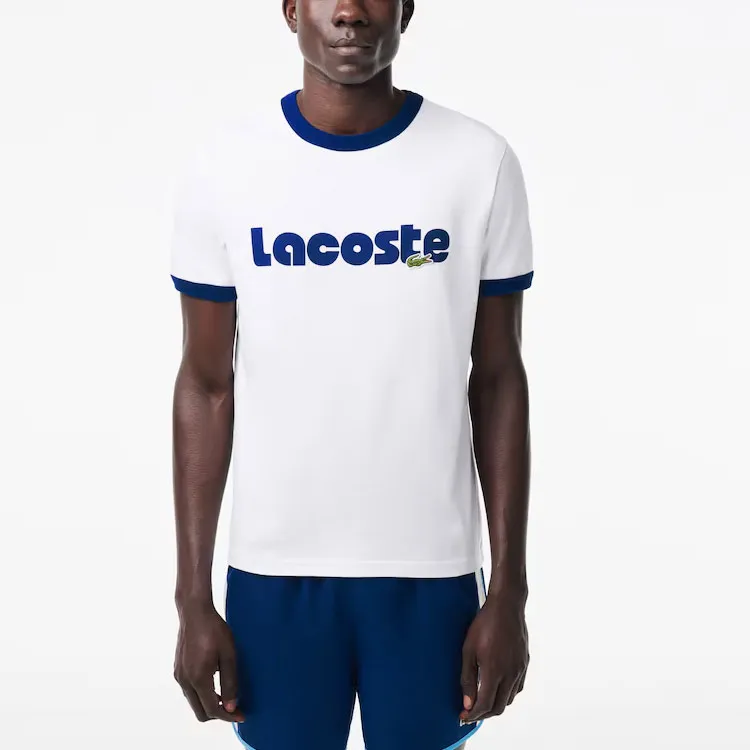 LACOSTE T Shirt Men's White Blue-1