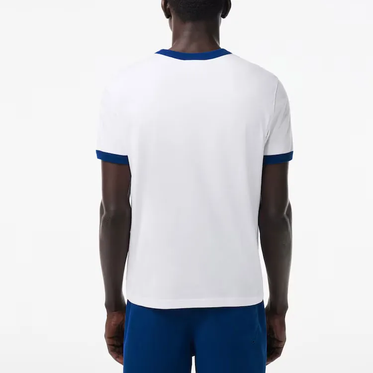LACOSTE T Shirt Men's White Blue-2