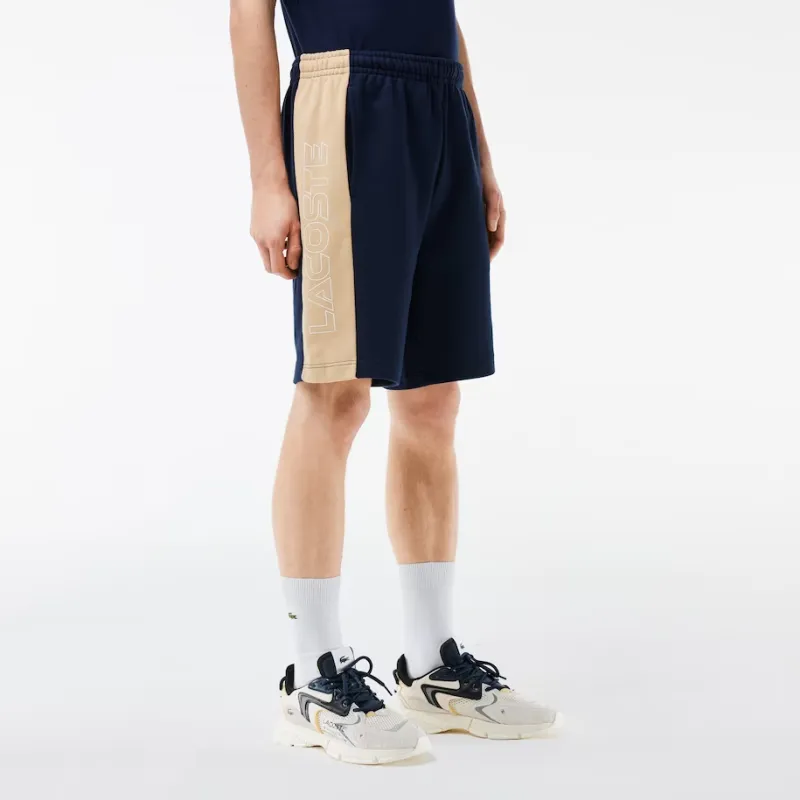 LACOSTE Casual Shorts Men's Blue Yellow-3